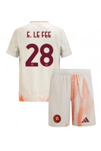 AS Roma Enzo Le Fee #28 Jalkapallovaatteet Lasten Vieraspeliasu 2024-25 Lyhythihainen (+ Lyhyet housut)